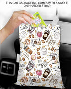 Car Trash Can, Durable Hanging Car Trash Garbage Bag, Cute Automotive Garbage Cans Organizer, Cute Cartoon Coffee