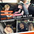 Car Headrest Hooks for Purses and Bags, Upgraded 2 in 1 Cars Back Seat Head Rest Hanger Vehicle Leather Organizer Storage Holder Hook Matching Cars Interior, 1-Pack, Black