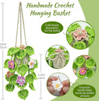 Crochet Car Air Freshener, 15ml Empty Refillable Oil Diffuser Bottle with Hanging Crochet Flowers Plant for Car Rearview Mirr