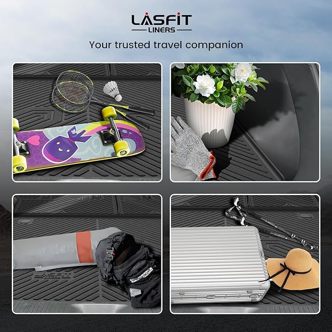 LASFIT Cargo Mat & Backrest Mats for Nissan Murano 2026 2025, All Weather TPE Custom Fit Easy Clean Durable No-Curling Trunk Mat for Murano 2026 2025, Black