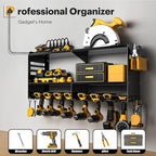 Spampur Power Tool Organizer Wall Mount with Charging Station, 15 Min Assembly & Maximum 420lb Load by Heavy Duty Metal, 8 Sl