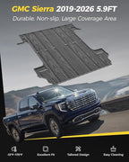 3W Truck Bed Mat for 2019-2025 2026 Chevrolet Chevy Silverado 1500/GMC Sierra 1500 (Only Fit 5.8FT Bed), Bed Liner for Chevy Silverado GMC Sierra 1500, Not Fit Optional CarbonPro Bed