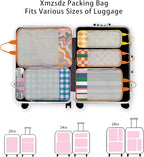 7 Pcs Compression Packing Cubes for Travel Luggage, Lightweight Suitcase Organizer Bags Set, Compression Packaging Cube for T