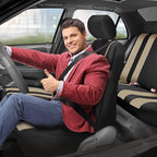 FH Group Car Seat Cover Rear Set Striking Striped Car Seat Covers with Rear Split Bench, Universal Fit Interior Accessories f