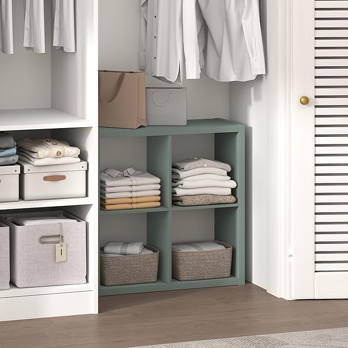 Furinno Cubic Closet Organizers and Storage, 4-Cube Closet Organizer, Open Shelf Closet Storage, Extra Thick Frame for Wardro