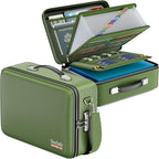 DocSafe Fireproof Document Box with Lock＆Shoulder Strap,Hard Case File Organizer with Accordion File Folder,Multi-Layer Porta