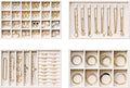 Velvet Jewelry Drawer Organizer Trays – 4-Layer Stackable Jewelry Storage Inserts Set, Beige Jewelry Tray Set for Earrings, R