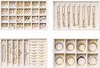 Velvet Jewelry Drawer Organizer Trays – 4-Layer Stackable Jewelry Storage Inserts Set, Beige Jewelry Tray Set for Earrings, R