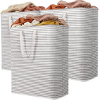Lifewit 3 Pack Laundry Basket 125L Each, Collapsible Clothes Hamper with Reinforced Handles, Freestanding Waterproof Design f