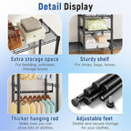 Raybee 88.2" W Clothes Rack Heavy Duty Clothing Racks for Hanging Clothes Extra Wide Portable Closet Loads 1200LBS Freestandi