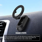 NEEWER Magnetic Phone Holder for Car, Dual Sided Magnet Cell Phone Mount Compatible with MagSafe iPhone, Car Stand Accessories for Dash Windshield Navigation Glass Gym Video Recording, PA118