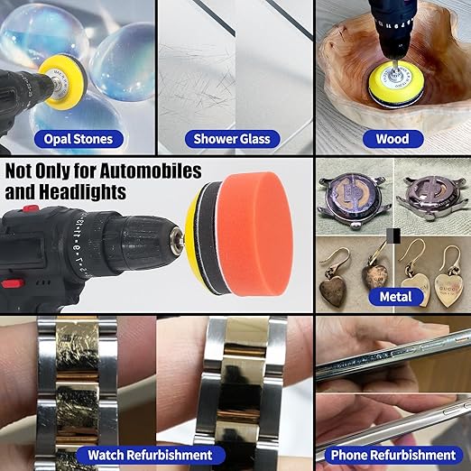 133 PCS Sanding Disc Drill Polishing Kit Sanding Attachment, 3 Inch Wet Dry Headlight Restoration Kit, Hook and Loop Sandpape