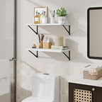Deep Floating Shelves,24" Wx10 D Floating Shelf for Wall Set of 2,Hanging Storage Shelf with Metal Brackets,Wide Display Wall