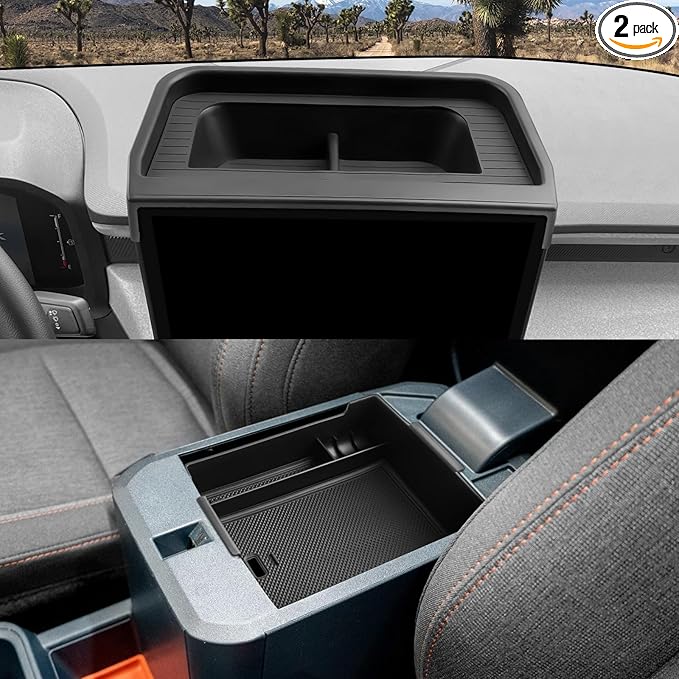 CDEFG 2PCS for 2025 2026 Ford Maverick Center Console Organizer Tray, for 2025 2026 Ford Maverick Accessories Dash Screen Org