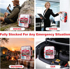 400 Piece First Aid Kit - Organized Dual-Layer Wall-Mountable Hard Case Medical Kit for Home, Car, Camping, Travel, Hiking, T