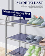 Kitsure Shoe Rack - Stainless Steel Shoe Organizer, Sturdy Shoe Rack for Closet and Front Door Entrance, Free Standing Shoe S