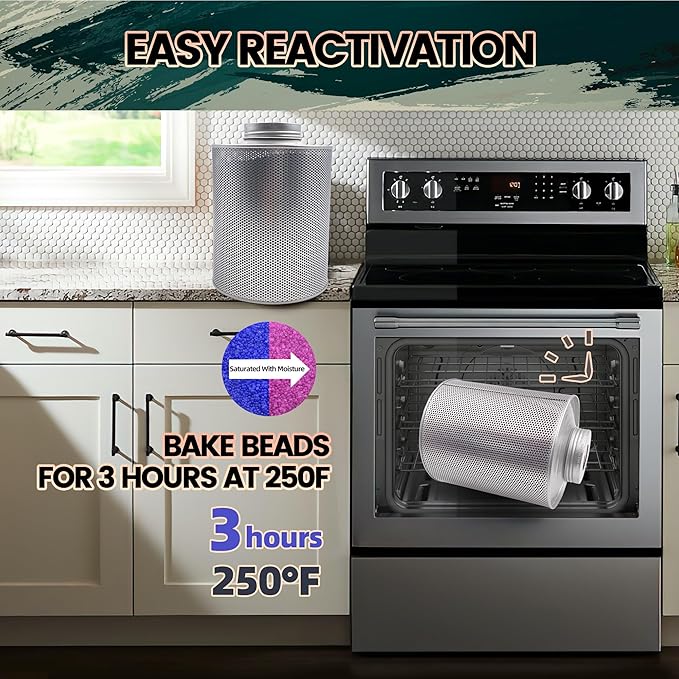 800 Gram Gun Safe Dehumidifier, 6 Pack of 1.77 LBS Rechargeable Dehumidifier Blue to Pink Silica Gel Desiccant Moisture