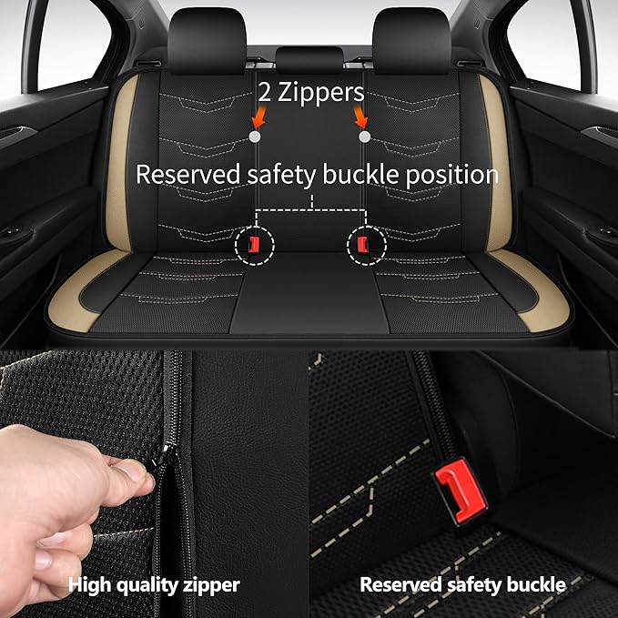 Seat Covers,Sport and Breathable Seat Covers,Anti-Slip Universal Fit Car Seat Covers Full Set for Cars Sedans SUV and Truck(F