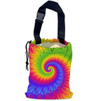 Rainbow Tie Dye Car Garbage Bag,Waterproof Small Car Trash Bag Hanging Back of Seat,Drawstring Hanging Car Trash Bag with Adjustable Buckle for Car Accessories