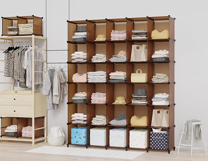HOMIDEC Cube Storage Organizer 16-Cube Storage Shelf, Closet Organizer for Garment Racks, Closet Organizers and Storage with 