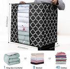 WISELIFE Storage Bags 6 Pack/100L Large Blanket Clothes Organization and Storage Containers for Comforters,Bedding, Foldable 