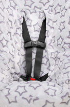 Niko Easy Wash Children's Car Seat Cover & Liner -Minky -Silver Star -Perfect for Winter Weather-Universal Fit -Crash Tested 