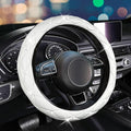 SuperKaKa Steering Wheel Cover, Auto Cute PU Diamond Bling Breathable Soft Comfort Leather Car Interior Accessories Sparkly F