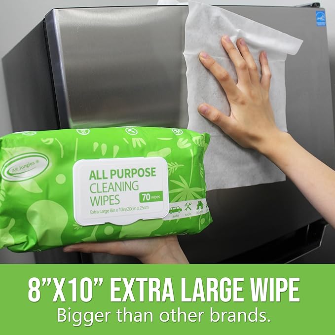 Air Jungles Car Interior Cleaning Wipes Set 210 Count, XL 8" x 10" Wipe for Car Leather Seat, Windshield Window Mirror Cleani