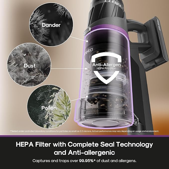 Eureka Cordless Stick Vacuum Cleaner ReactiSense 440, 60-Min Runtime, Anti-Tangle Brushroll, Intelligent Sensing Technology, 