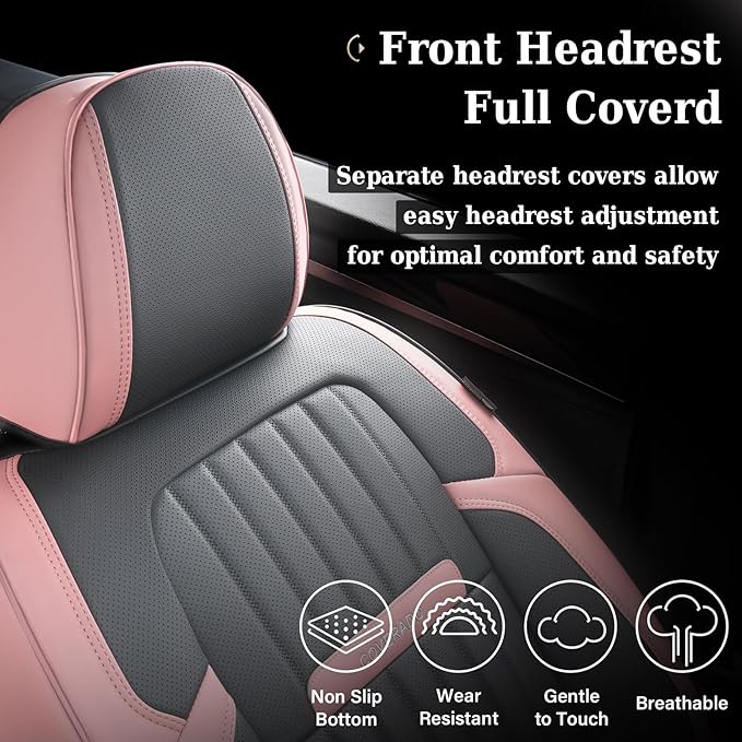 Coverado Car Seat Covers Front, Seat Covers for Cars, Waterproof 2-Pack Car Seat Cushions, Leather Carseat Seat Protectors, U