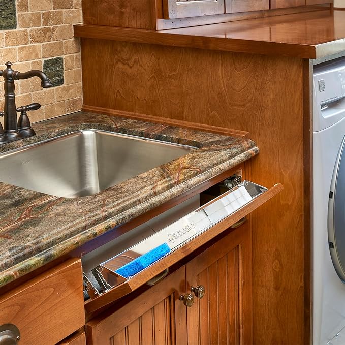 Rev-A-Shelf 16" Tip Out Tray with Soft Close for Sink Base Cabinets, Storage Organizer for Kitchen, Laundry Room, or Vanity C