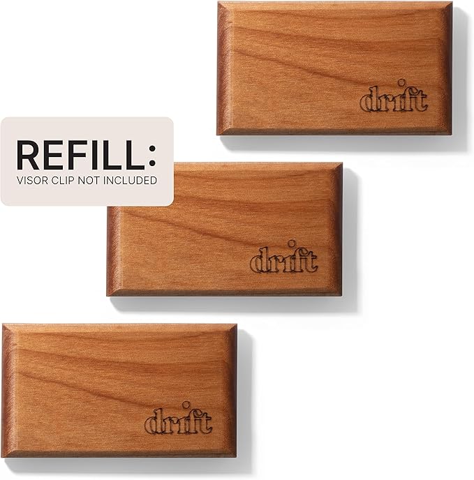 Drift Car Air Freshener - The Original Wood Air Freshener - Car Odor Eliminator - Metal Clip - Essential Oils - 3-Piece Varie