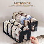 HBlife Black Acrylic Kids Shoe Rack for Closet Organizers and Storage, Small Shoe Rack 4 Sections Toddler Baby Shoe Storage O