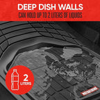 Motor Trend FlexTough Defender Floor Mats for Cars & TrunkShield Trunk Mat Set, Next-Gen Deep Dish Heavy Duty Car All Weather, Rubber Set Auto Truck Van SUV B09VYBHPDK