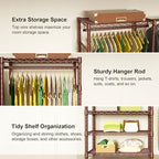 Ulif E1 Heavy Duty Closet Garment Rack, 6 Tiers Adjustable Metal Freestanding Expandable Clothing Storage with 4 Hanger Rods,