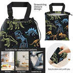 Car Trash Bag Large Hanging Can for Back of Seat, Cute Waterproof Car Garbage Bag for Vehicle, Travelling, Outdoor Colorful Cartoon Dinosaur