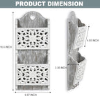 Key and Mail Holder for Wall Mail Holder for Wall, 2-Slot Mails Organizer with 3 Hooks, Key Hangers Rustic Wooden Walls Organ