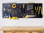WallPeg Pegboard Panels Garage Organization - 12 ea (24"x16") Black Peg Board Panel Set - (PB-1-B) Tool Organizer, Crafts, Sh