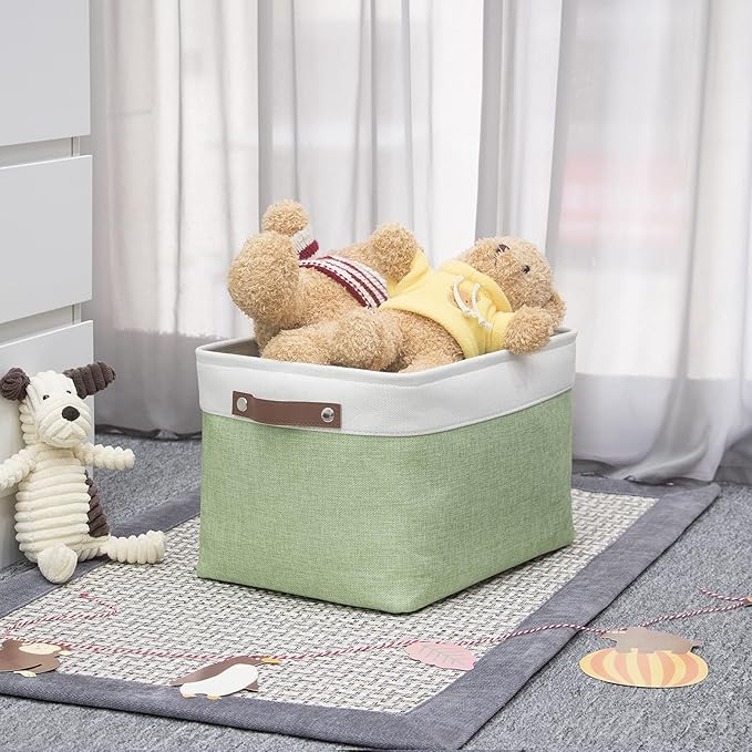 HNZIGE Storage Basket for Organizing Clothes(3 Pack) Decorative Storage Bins for Shelves Toys, Fabric Canvas Bins Storage Org