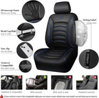 CAR PASS 3D Foam PU Leather Car Seat Covers, Universal Seat Covers Front 2 for Trucks SUV Sedan Automotive Seat Covers Armres