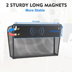 EASEPRES Magnetic 3 Single Pocket Mesh Hanging File Organizer, Vertical Wall Mounted Magazine File Holder, Mount Basket Mail 