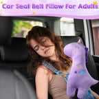 Lenwen 2 Pcs Seat Belt Pillow for Kids Cover for Boys Girls Seatbelt Cushion Pillow for Toddler Car Strap Covers for Travel Sleep Neck Head Support Pad(Unicorn,Purple)