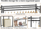 Wardrobe Closet,Portable Clothes Rack with 4 Tiers Shelves,Freestanding Closet Organizers and Storage System with Hanging Rod