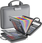 Fireproof File Organizer with Lock, Hard Case Fireproof Document Box with 13 Colorful Pockets Accordion File Folder, Importan