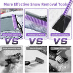 27” Snow Brush and Detachable Ice Scraper for Car Windshield, Car Snow Scraper and Brush Set, Ergonomic Foam Grip,Suitable for Cars SUVs and Trucks Vehicle(Aluminum Structure, PVC Brush, Purple 2 PC)