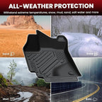 LASFIT Floor Mats Custom Fit for Toyota Corolla/Matrix 2009-2013/Pontiac Vibe 2009 2010, All-Weather Protection TPE 1st & 2nd Row Car Liners for Toyota Accsessories, Easy to Clean, Black
