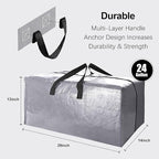 VELVETSURE 12 Pack Heavy Duty Extra Large Moving Bags W/Backpack Straps - Strong Handles & Zippers, Storage Totes For Space S