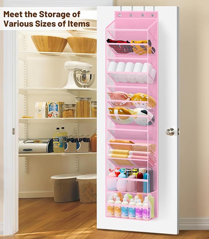 MISSLO 12 Tier Over the Door Shoe Organizer Breathable Mesh Hanging Shoe Rack for Closet Storage Shoe Holder for Door Fit 24 