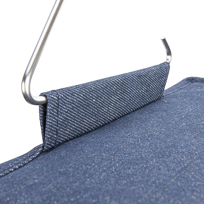 Household Essentials Hanging Cotton Blend Closet Organizer with 6 Storage Shelves, Denim