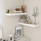 Deep Floating Shelves | 36 Inch White Floating Shelves Set of 2 | 12 Inch Deep Rustic Wood Shelves for Wall | 36" W x 12" D W